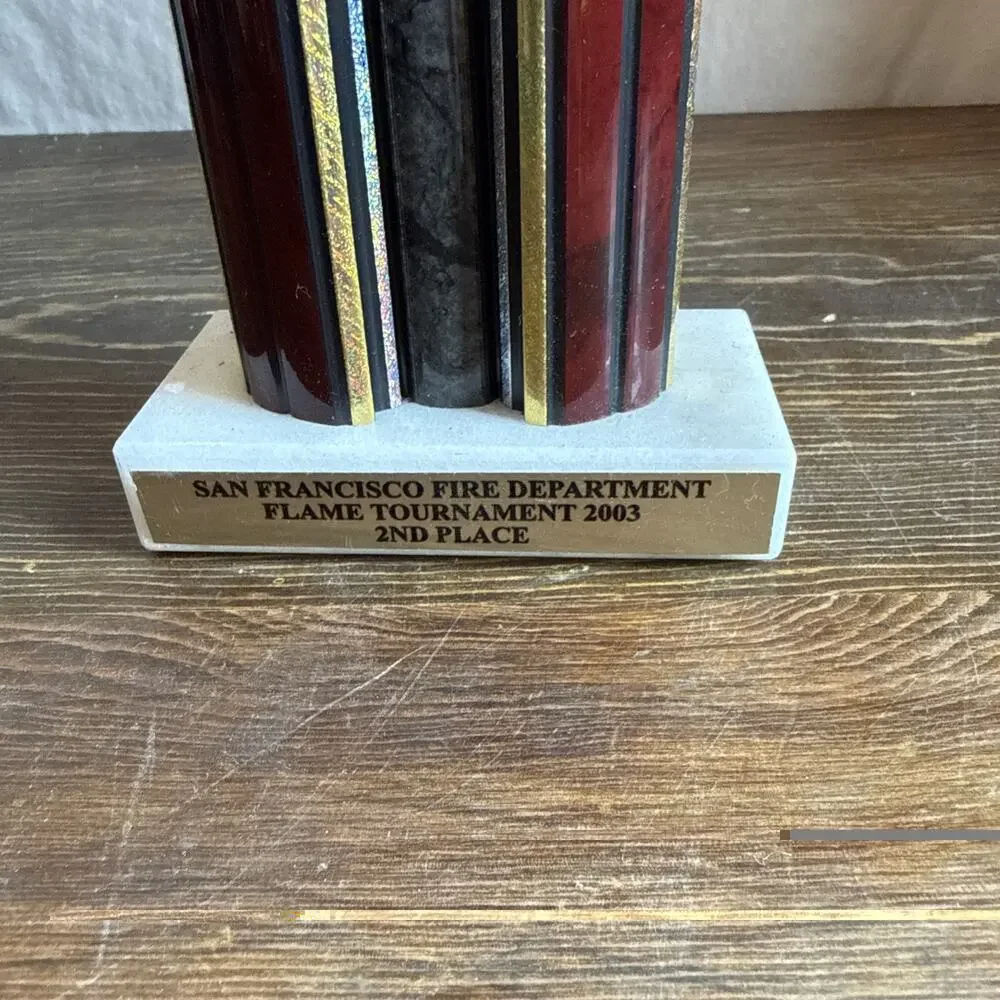 Lady Basketball Player Shooting Trophy 19” Tall San Francisco Fire Dept